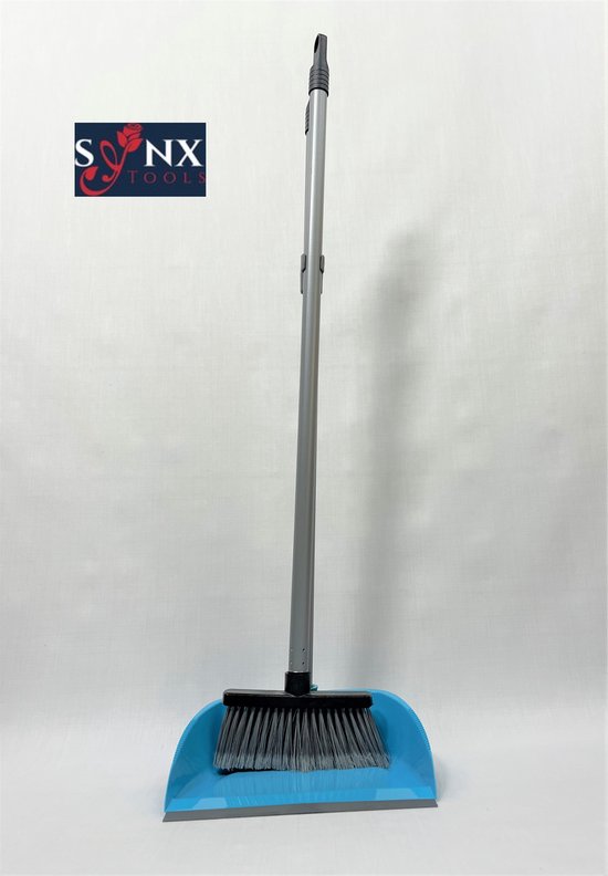 Synx Tools bezem met blik 28cm set - veger en blik - bezem buiten - Telescopische steel 70 - 140cm
