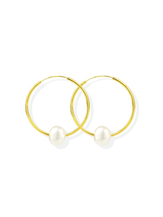 Proud Pearls® Boucles d'oreilles dorées 3cm avec perle baroque
