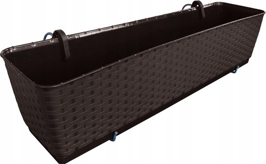 RATOLLA Balkonpflanzgefäß 8,1 Liter – Weiß, 489x173x150 Mm, Mit Ablaufloch