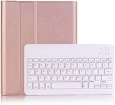 Hoes Geschikt voor Samsung Galaxy Tab A 10.1 inch 2019 SM-T510 / SM-T515 Keyboard hoes met toetsenbord Rose Gold - Samsung Book Case Hoes