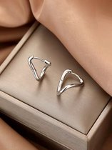 Gading® klapoorringen- dames zilveren oorringen gebogen rechthoek - zilver 925 - 20mm 12mm