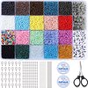 foto van Behave 20000 Glaskralen Set Deluxe - DIY Sieraden maken - Kralen Set - Rocailles - Bedels - Letterkralen - 20 Kleuren - 2mm