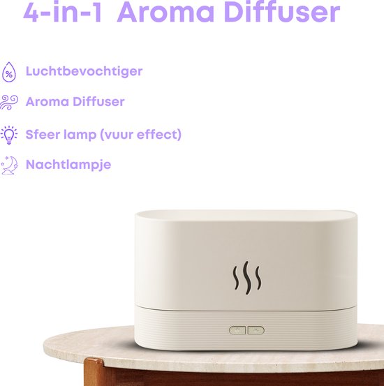 Open haard etherische olie diffuser met afstandsbediening, 7 kleuren vlam aromatherapie diffuser mist luchtbevochtiger, 280 ml geurverspreiders met automatische uitschakeling en timer voor thuis