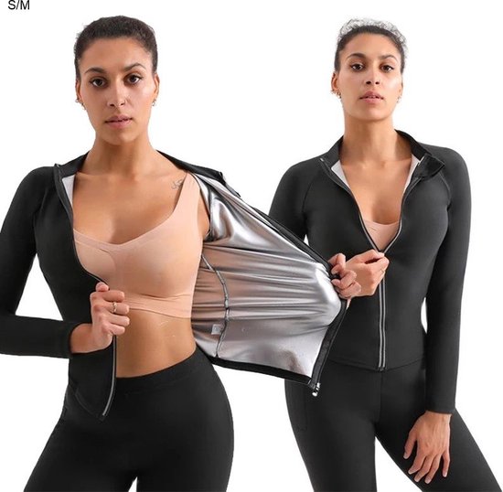 Sport vest - tialle trainer - fitness - sauna - zweet vest voor dames - zwart - S/M