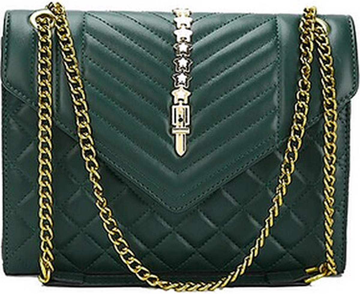 N3 Collecties Hoge kwaliteit Pu lederen ketting dames kleine schoudertas dames-Groen