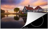 KitchenYeah® Inductie beschermer 81.6x52.7 cm - Zaanse schans langs brug - Kookplaataccessoires - Afdekplaat voor kookplaat - Inductiebeschermer - Inductiemat - Inductieplaat mat