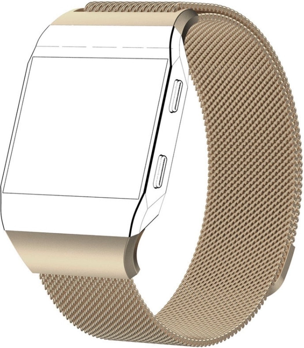 Milanees bandje - champagne, geschikt voor Fitbit Ionic - maat S/M