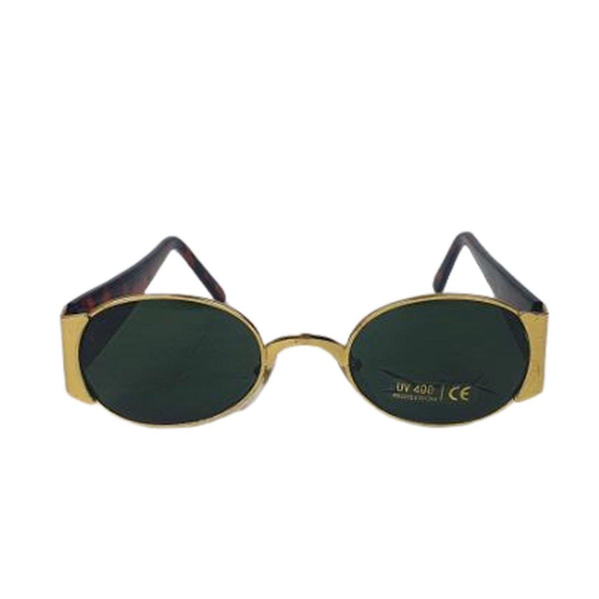 Zonnebril NIMA - UV 400 - Goud / Bruin- Trendy bril met gouden look - Normaal Model - Shades - Heren