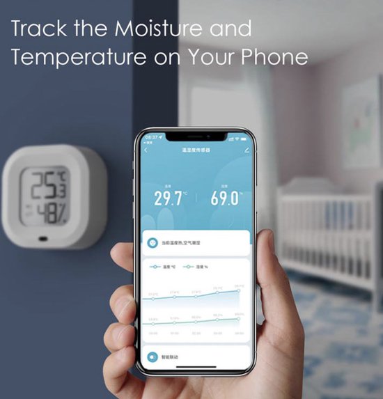 Bewust De eigenaar Monnik Hygrometer - Multifunctionele Draadloze Temperatuur En Vochtigheid Sensor  -... | bol.com