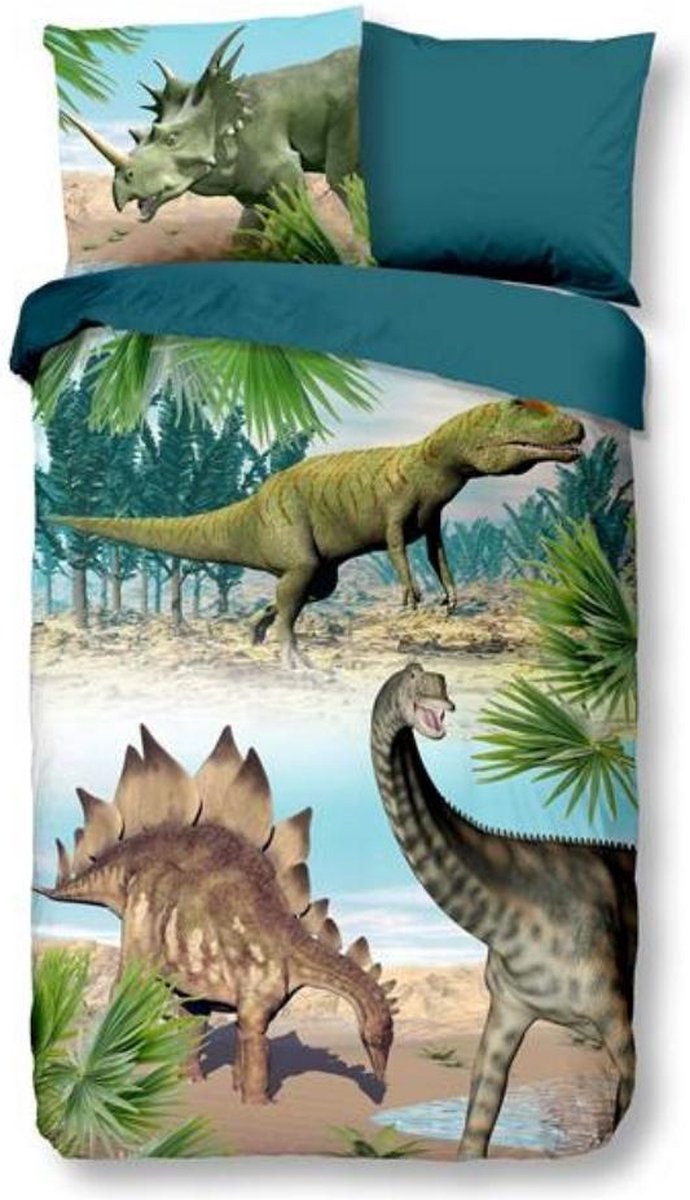 Droomtextiel Dekbedovertrekken Kinderen Jungle Dino - 140x200/220cm - 100% Zacht Katoen