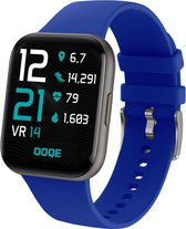 OOQE WATCH PRO 6 - Smartwatch Heren en Dames | Geschikt voor iOS en Android | Full HD | Notificaties | Gezondheidsanalyse | Sportanalyse | GPS koppeling | Music & Call Control | Spelletjes | Ergonomisch | Nederlandstalig | Blauw