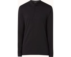 DRYKORN Keno longsleeve met logo en knoopdetail - Zwart - Maat S