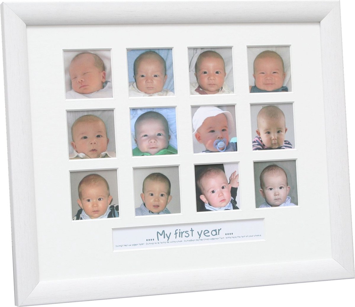 Deknudt Frames multifotolijst S54ST9 - wit - 12x 5x5 cm met tekstvak