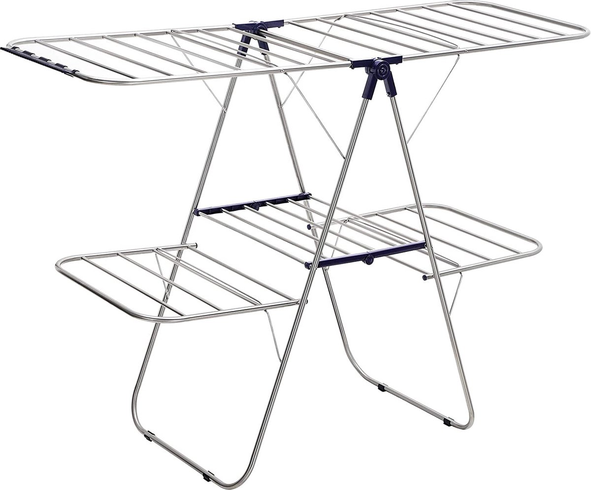 Inklapbaar Droogrek Universeel Wasrek voor in de Badkamer/Tuin/Slaapkamer/Balkon - Aluminium 61.8 x 22 x 44.5 centimeter