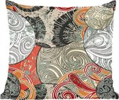 Sierkussens - Kussentjes Woonkamer - 40x40 cm - Abstract patroon van met golven in Japanse stijl