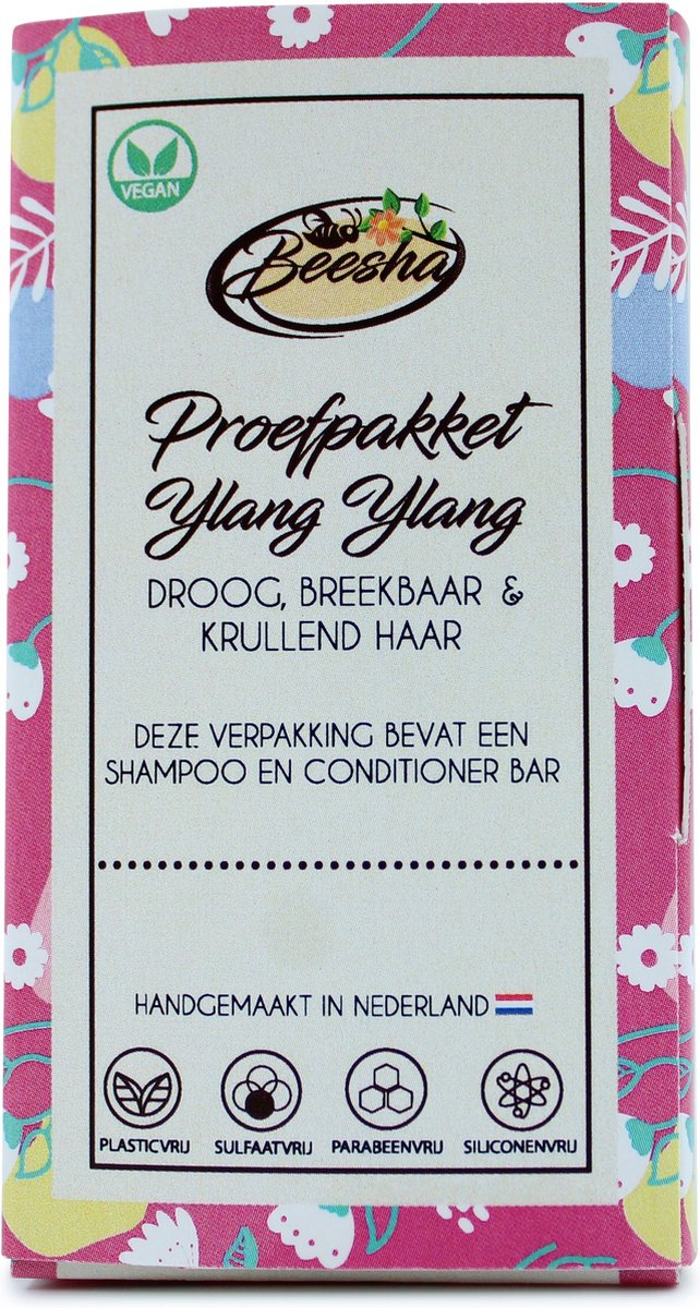 Beesha Proefpakket Ylang Ylang Duo | Shampoo Bar & Conditioner Bar | 100% Vegan | CG Proof | Sulfaatvrij | Parabeenvrij | Silicoonvrij