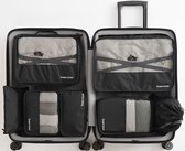 Luxe Packing Cubes set - Uitgebreide 7 delige set - Kleding organizer voor koffer en backpack - Bagage Organizers voor Kleding - Ondergoed - Schoenen - Elektronica - Waszak - Zwart