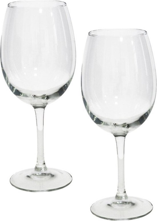 6x Stuks wijnglazen transparant 580 ml - Wijnglas voor rode en witte wijn op voet