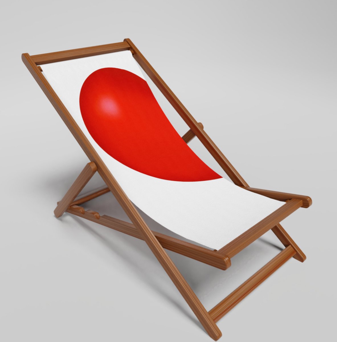 Strandstoel-bedrukken - Strandstoel Inklapbaar Left Heart - Vouwstoel - Verstelbaar - Stof en FSC Acaciahout Hoge Kwaliteit