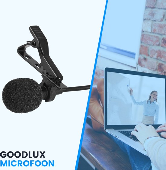 Goodlux microfoon voor camera - Telefoon - Videocamera - PC - Laptop – Smartphone – Condensator microfoon – Met clip – Clip on - Goodlux