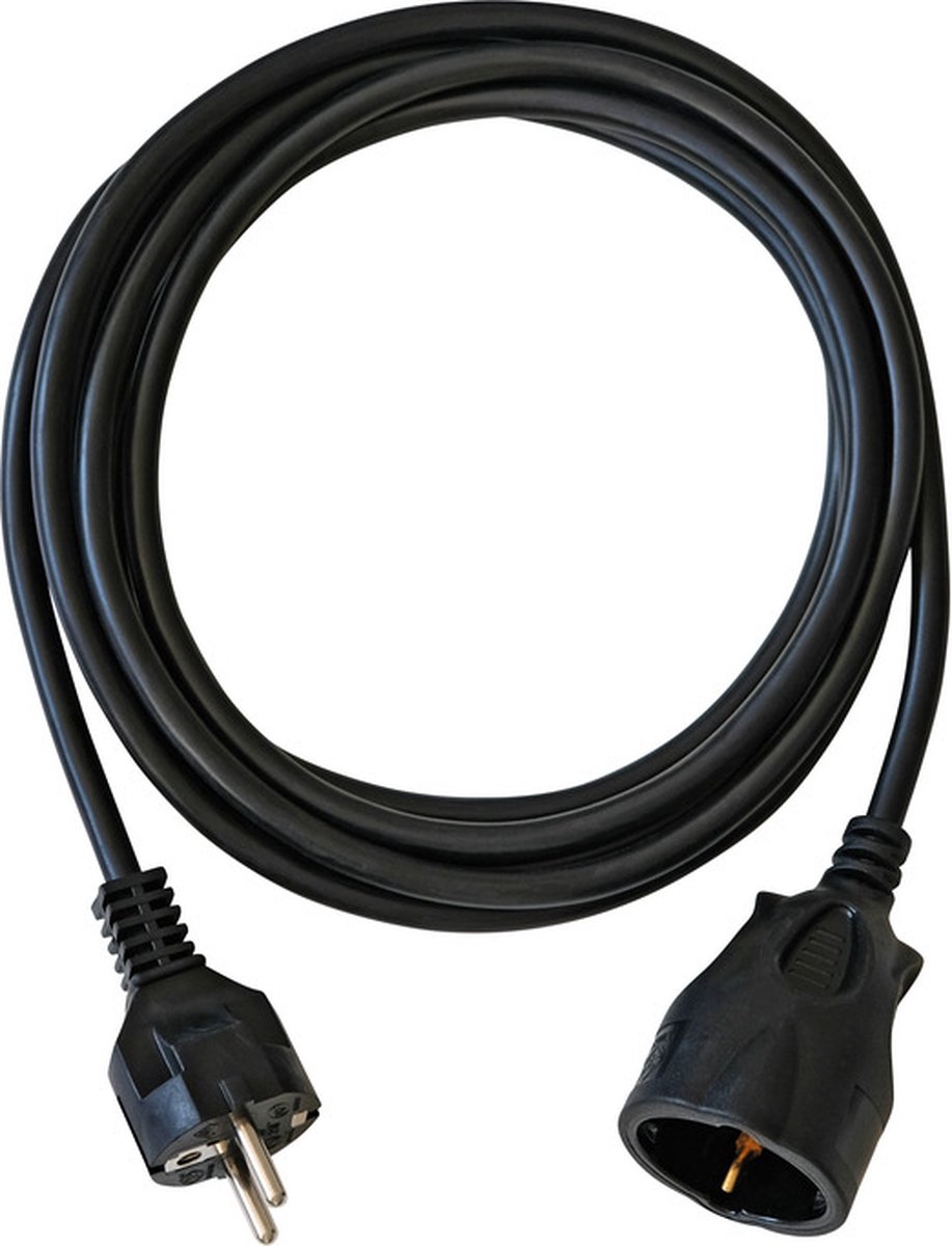 CEE 7/7 (recht) - CEE 7/3 (recht) stroom verlengkabel | 3x 1,50mm | zwart | 3 meter — cadeau in Cadeau-ideeën - foto 2