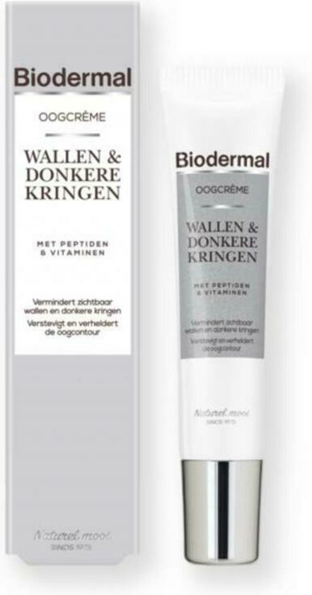 Biodermal Oogcrème Wallen & Donkere Kringen - Deze oogcreme vermindert zichtbaar wallen, donkere kringen rimpels en fijne lijntjes – wallen crème - Biodermal