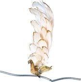 Goodwill Kerstbal-Pauw op klip Goud-Wit 31 cm