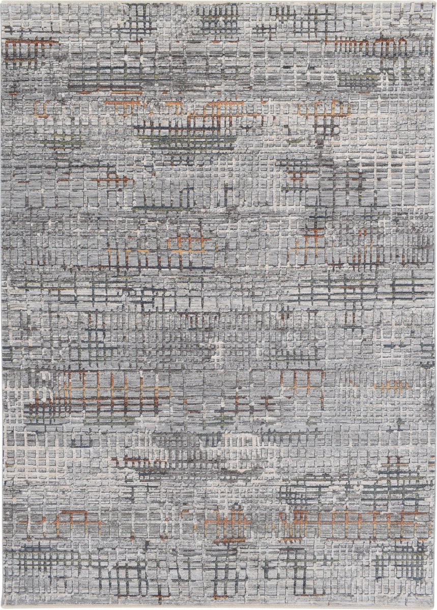 Vercai Rugs Bellagio Collectie - Hoogpolig Vloerkleed - Polyester - Multi -Grijs - 80x150 cm
