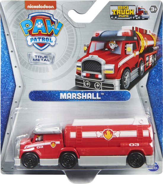 PAW Patrol Big Truck Pups - Metalen Speelgoedauto Marshall