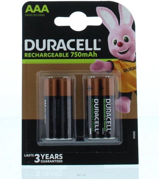 Duracell Rechargeable AAA 750mAh batterijen - 4 stuks | bol.com