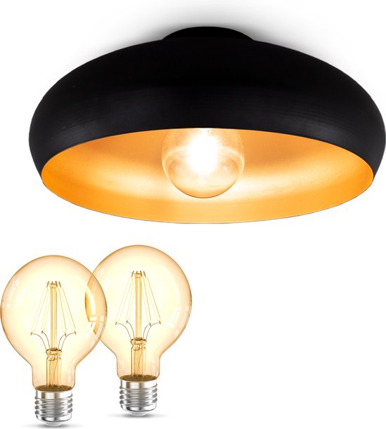 B.K.Licht - Vintage Plafondlamp met 2x filament lichtbronnen - 2.200 K