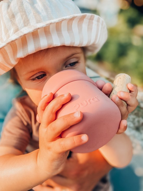 Pura my-my™ - silicone - gobelet à bec - 150 ml - Rose- Grijs