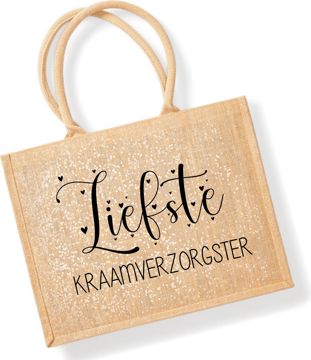 Glittertas cadeau kraamverzorgster kraamhulp-Liefste kraamverzorgster