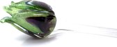Multi groen tulp - Tulp van glas 50 cm – bloem van glas – glaskunst – beeld van glas geschenk- cadeau