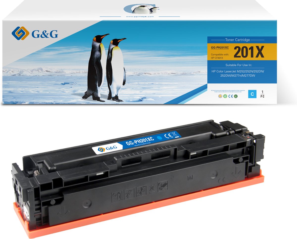 G&G HP 201X (CF401X) - Tonercartridge / Cyaan / Hoge Capaciteit