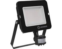 Ledvance LED Floodlight Compact Zwart 50W 5000lm 100D - 840 Koel Wit | IP65 - Symmetrisch - Bewegings- en lichtsensor
