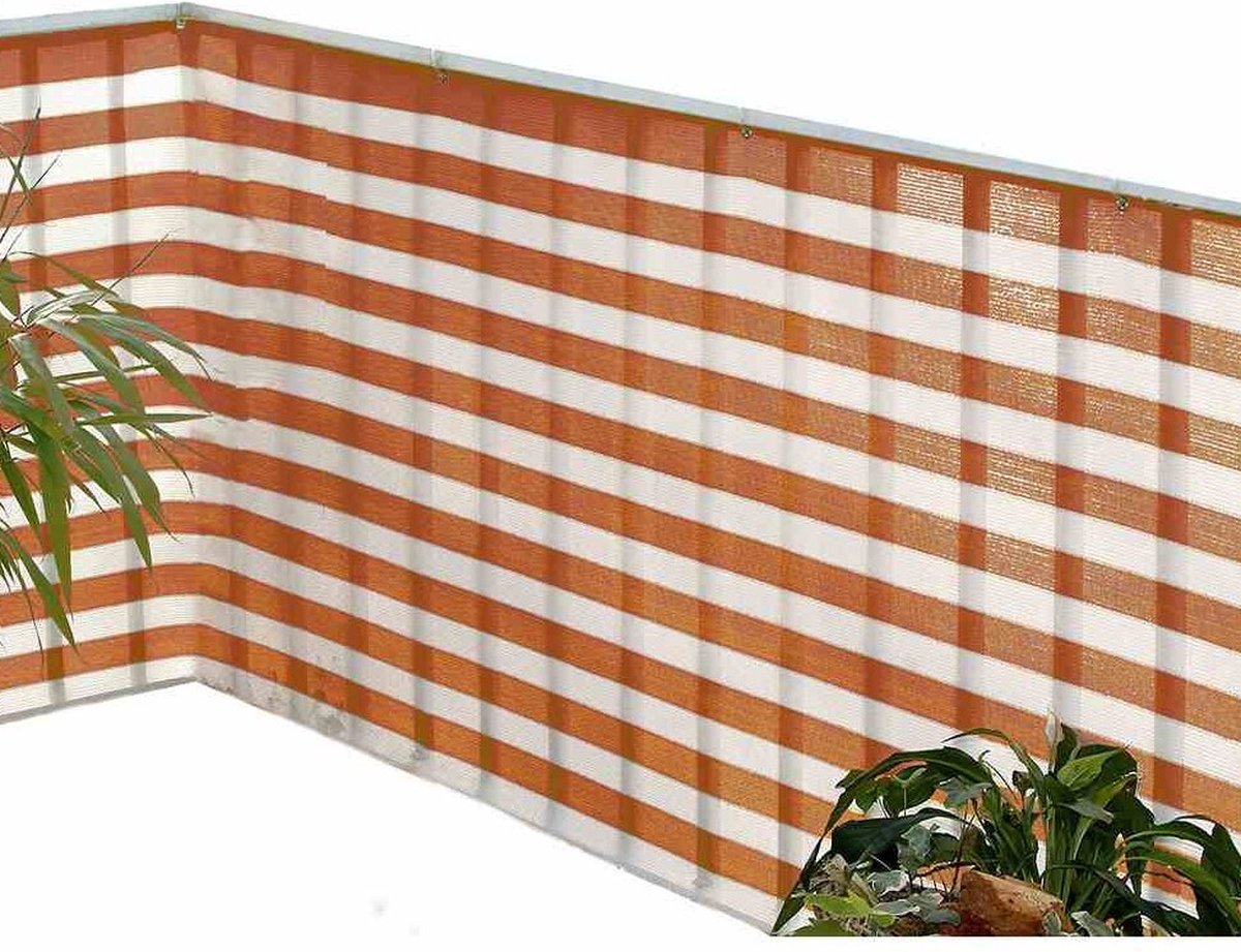 Balkonscherm / Balkondoek Terracotta Wit - 500 x 90 cm - UV-gestabiliseerd polyethyleen