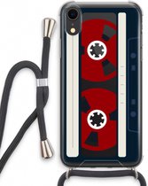 Case Company® - Hoesje met koord geschikt voor iPhone XR hoesje met Koord - Here's your tape - Telefoonhoesje met Zwart Koord - Extra Bescherming aan alle Kanten en Over de Schermrand