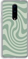 Case Company® - Hoesje geschikt voor OnePlus 8 hoesje - Swirl Groen - Soft Cover Telefoonhoesje - Bescherming aan alle Kanten en Schermrand