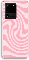 Case Company® - Hoesje geschikt voor Samsung Galaxy S20 Ultra hoesje - Swirl Roos - Soft Cover Telefoonhoesje - Bescherming aan alle Kanten en Schermrand