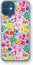Case Company® - Hoesje geschikt voor iPhone 12 mini hoesje - Little Flowers - Soft Cover Telefoonhoesje - Bescherming aan alle Kanten en Schermrand