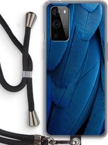 Case Company® - Hoesje met koord geschikt voor OnePlus 9 Pro hoesje met Koord - Pauw - Telefoonhoesje met Zwart Koord - Bescherming aan alle Kanten en Over de Schermrand
