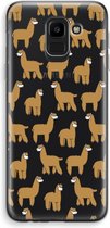 Case Company® - Hoesje geschikt voor Samsung Galaxy J6 (2018) hoesje - Alpacas - Soft Cover Telefoonhoesje - Bescherming aan alle Kanten en Schermrand