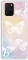 Case Company® - Hoesje geschikt voor Samsung Galaxy S10 Lite hoesje - White butterfly - Soft Cover Telefoonhoesje - Bescherming aan alle Kanten en Schermrand