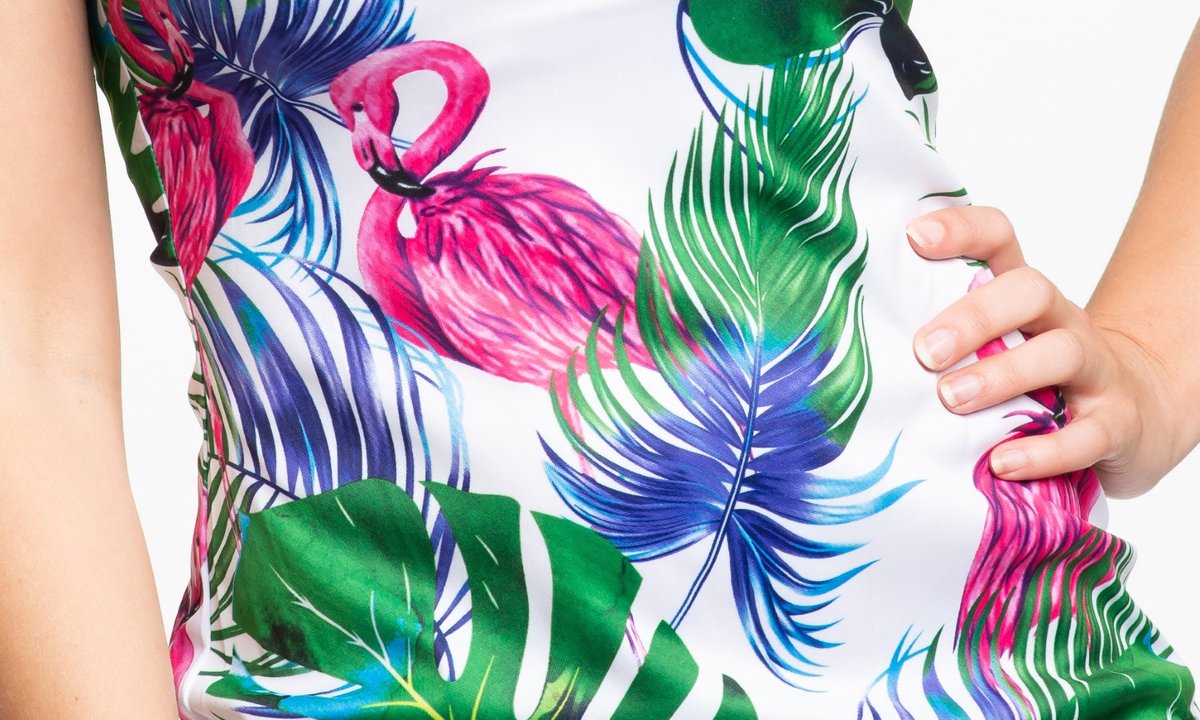 Partychimp Sexy Wit Hawaii Tropic Jurkje voor Dames Carnavalskleding Dames Foute Party Verkleedkleren Volwassenen Carnaval Toppers 2026 Summer is Magic - Polyester - Wit/Groen/Roze/Blauw - Maat M/38 — afbeelding 7