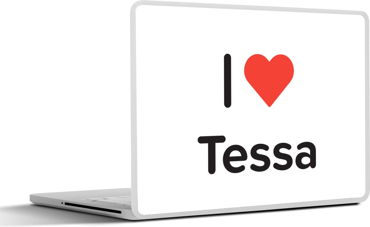 Laptop sticker - 10.1 inch - I love - Tessa - Meisje - 25x18cm - Laptopstickers - Laptop skin - Cover