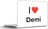 Laptop sticker - 15.6 inch - I love - Demi - Meisje - 36x27,5cm - Laptopstickers - Laptop skin - Cover
