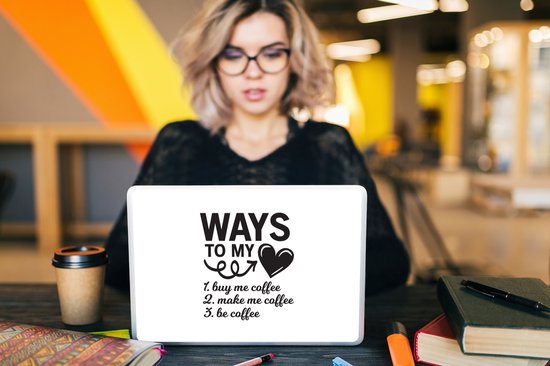 Laptop sticker - 11.6 inch - Quotes - Spreuken - Ways to my heart - Koffie - 30x21cm - Laptopstickers - Laptop skin - Cover