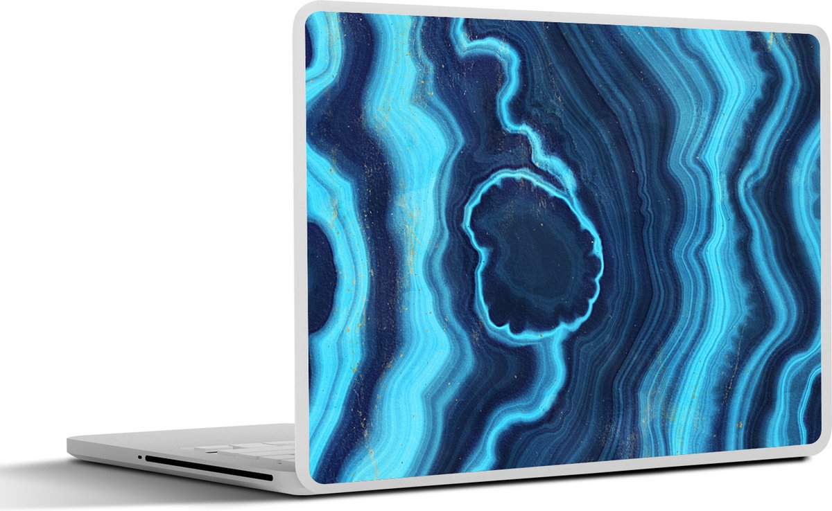 Laptop sticker - 12.3 inch - Agaat - Neon - Blauw - Edelsteen - 30x22cm - Laptopstickers - Laptop skin - Cover
