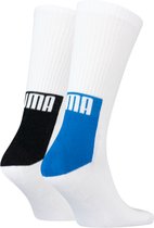 Puma Logo Block Crew Sock (2-pack) - heren sokken - wit dessin - Maat: 43-46